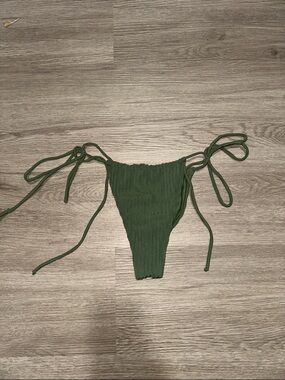 TJ SWIM Olive Green Tie Bikini Bottoms
